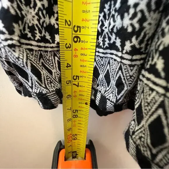 Japna Black White Handmade Artsy Boho Wide Leg Jumpsuit Womens Sz XS - Picture 11 of 13